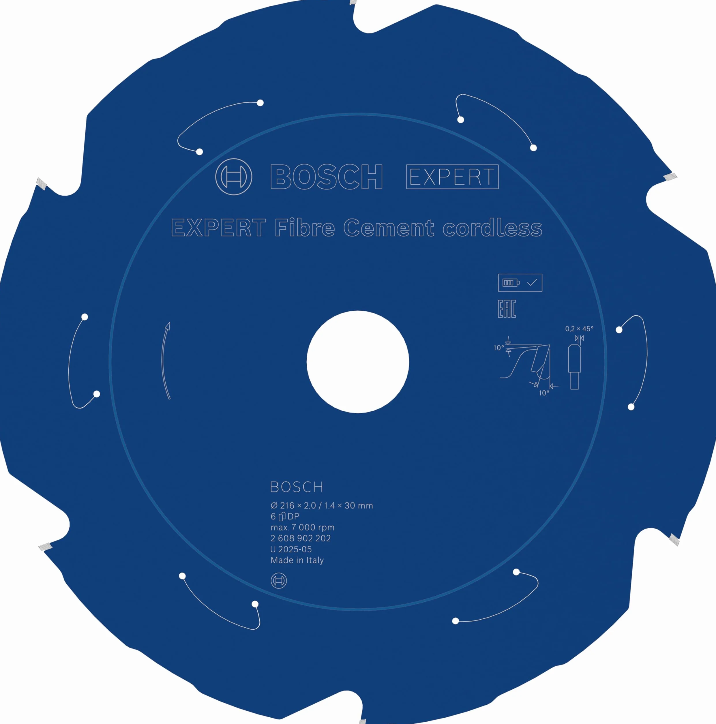 Bosch EXPERT Fibre Cement Cordless lama per sega circolare per troncatrice Ø mm Professional Accessorio