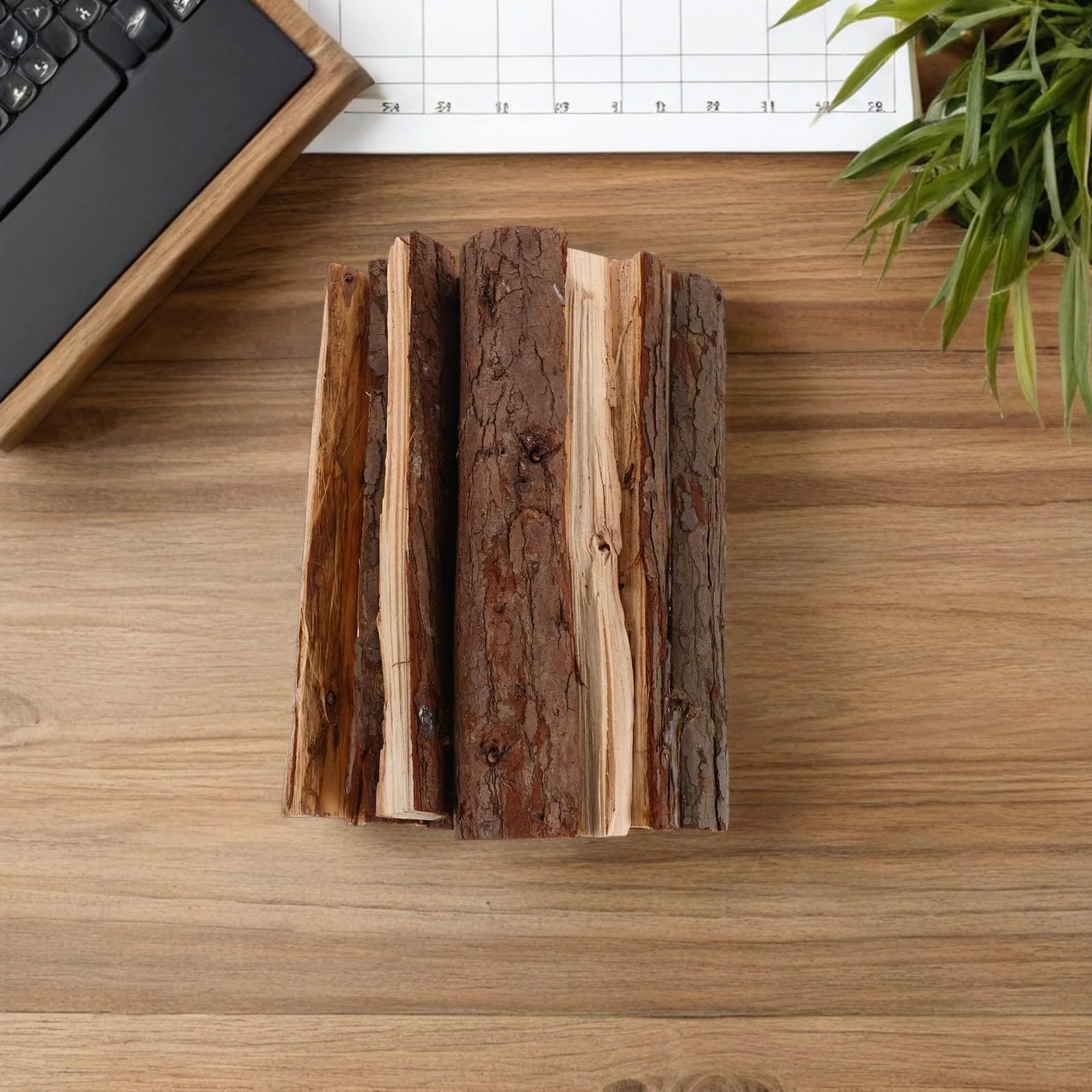 BESTYASH 8 Pezzi Legna da Ardere Decorativa in Legno Naturale 25Cm Corteccia Ceppi per Stufa Barbecue e Braciere Accessori per Caminetti Interni ed Esterni Resistenza alle Intemperie