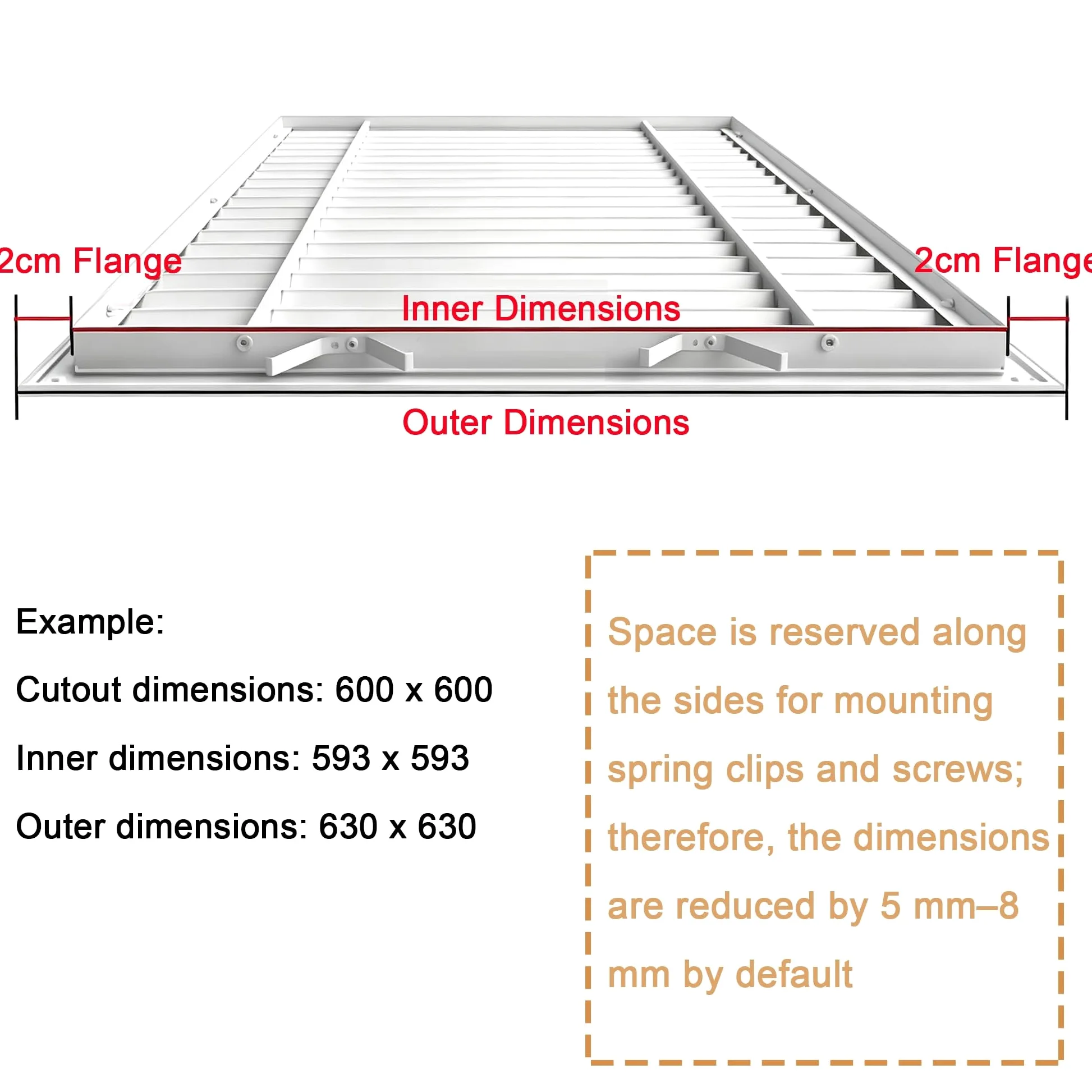 Griglia Di Ventilazione In Alluminio Con Clip A Molla | Griglia Di Ventilazione Lineare Senza Viti Per Mobili E Pareti, Per Ventilazione A Parete E A Soffitto(300x300mm)