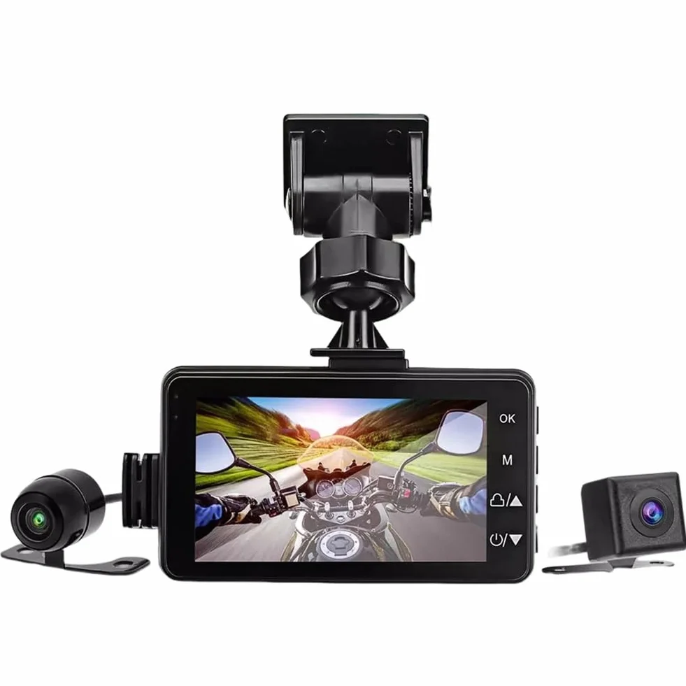 Telecamera DVR per moto con telecamera anteriore posteriore Dual Video Registrazione in loop impermeabile Registratore di guida per moto Sostituzione