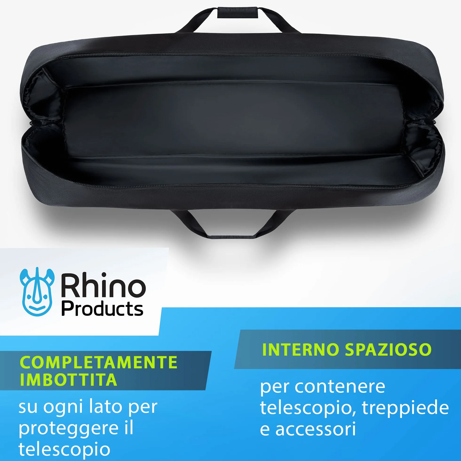Borsa Multiuso per Telescopio Custodia per telescopio antiurto con tracolla regolabile e spazio extra, per uso militare, idrorepellente di Rhino