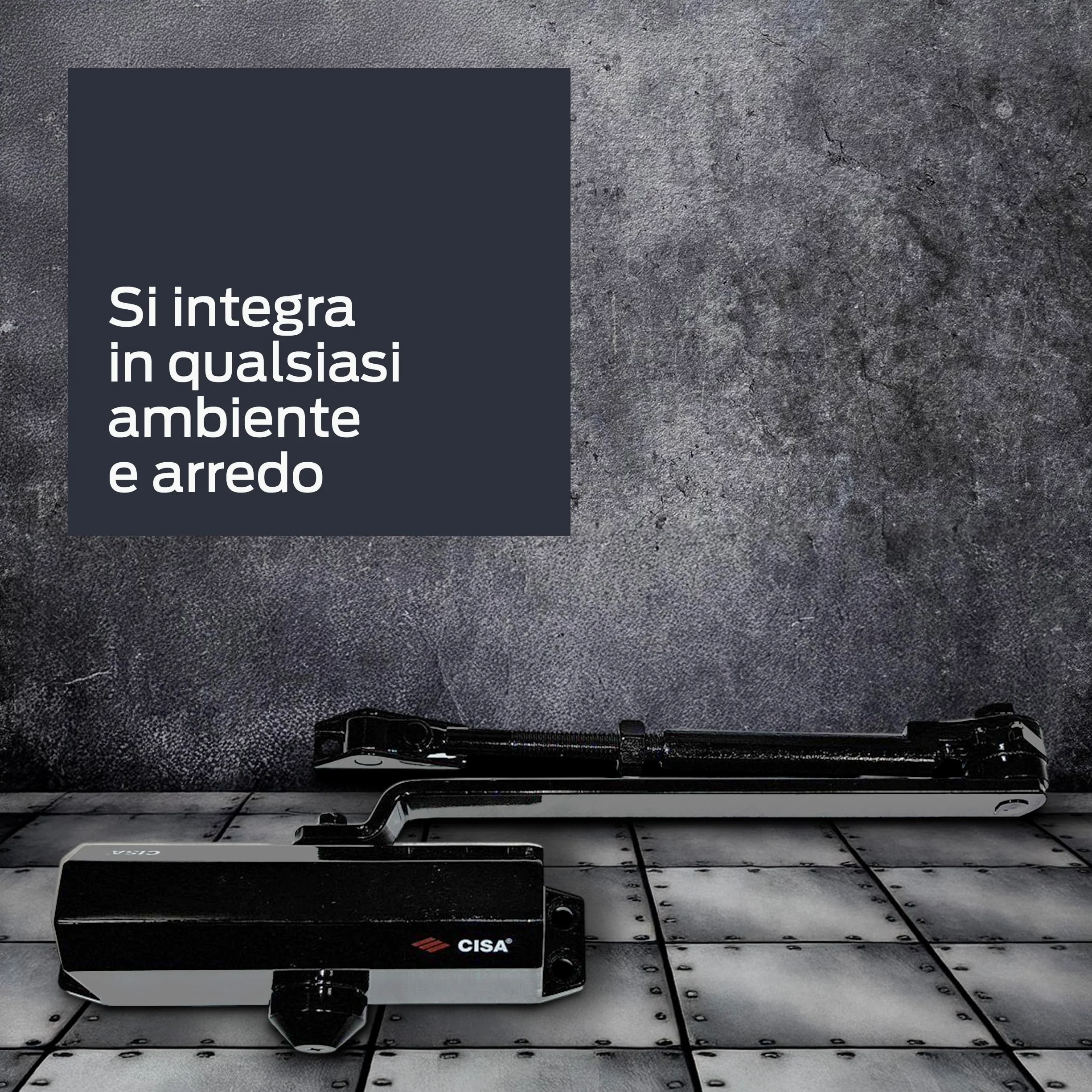CISA - Chiudiporta CISA a Cremagliera con Arresto 16047103044 Serie 604 - Chiudiporta con Velocità di Chiusura Regolabile - Chiudi Porta per Porte Max 80 kg - Nero