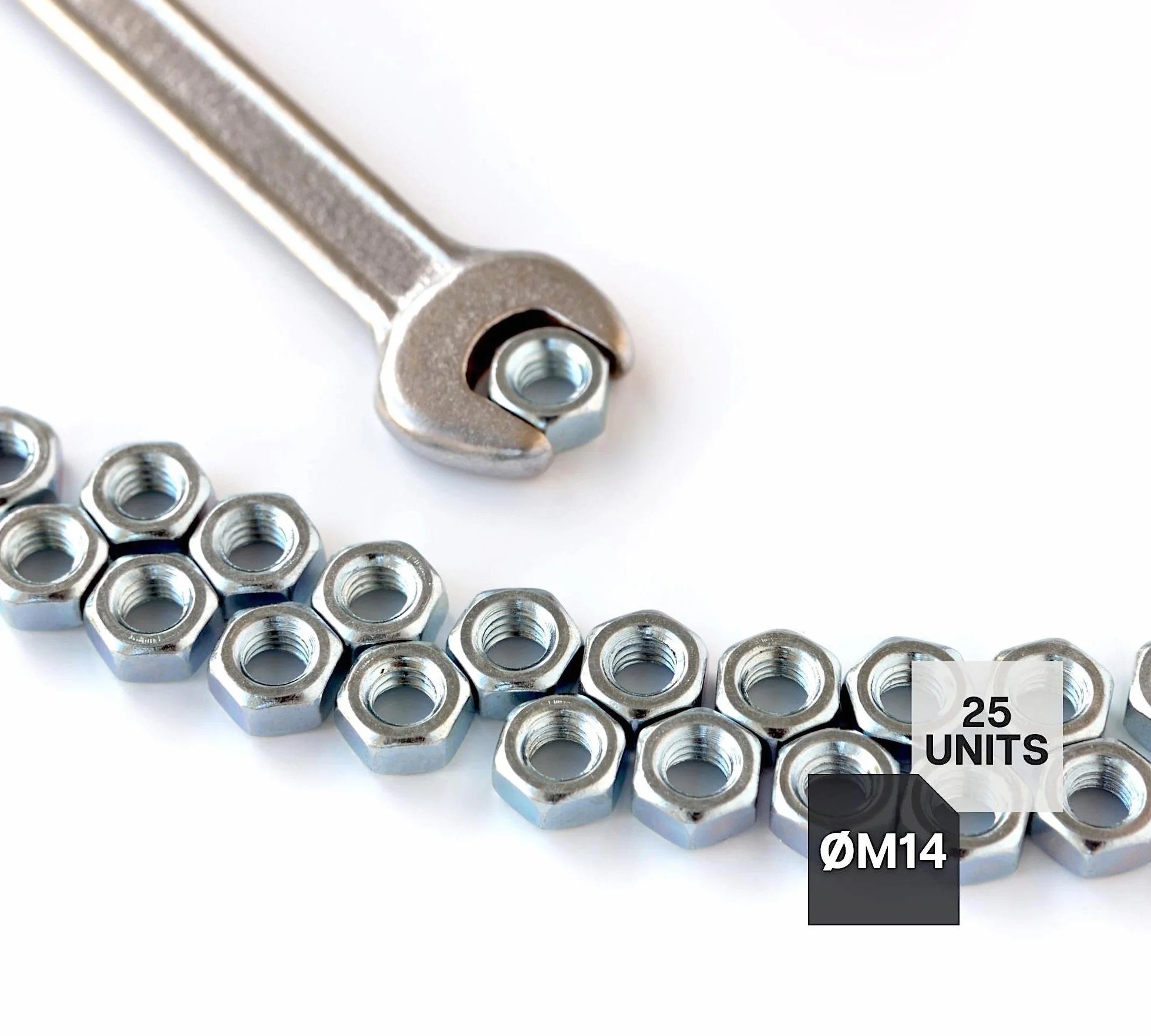 DOJA Barcelona Set Dadi Esagonali M14 Acciaio Zincato 11x22 mm Kit Elementi di Fissaggio