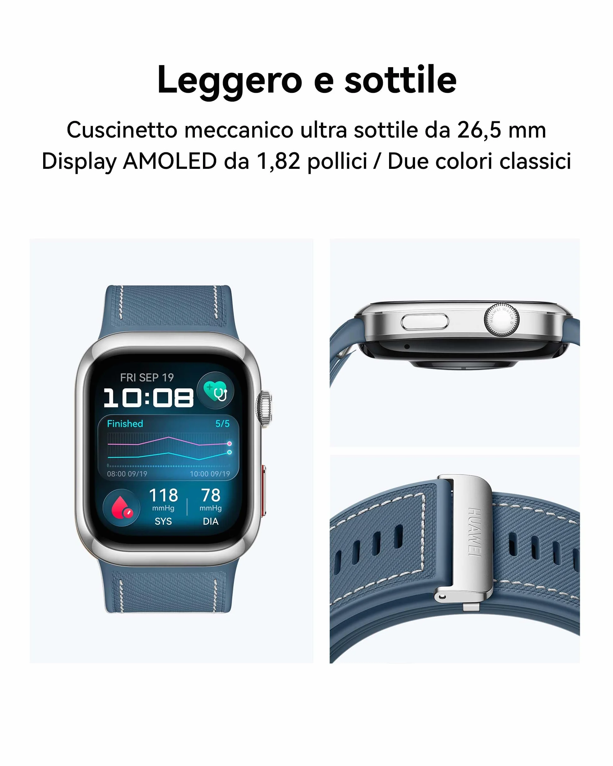 HUAWEI WATCH D2, smartwatch con monitoraggio pressione sanguigna, ECG a singola derivazione in grado di rilevare solo la fibrillazione atriale, stress, sonno, SpO2 e compatibile con iOS e Android