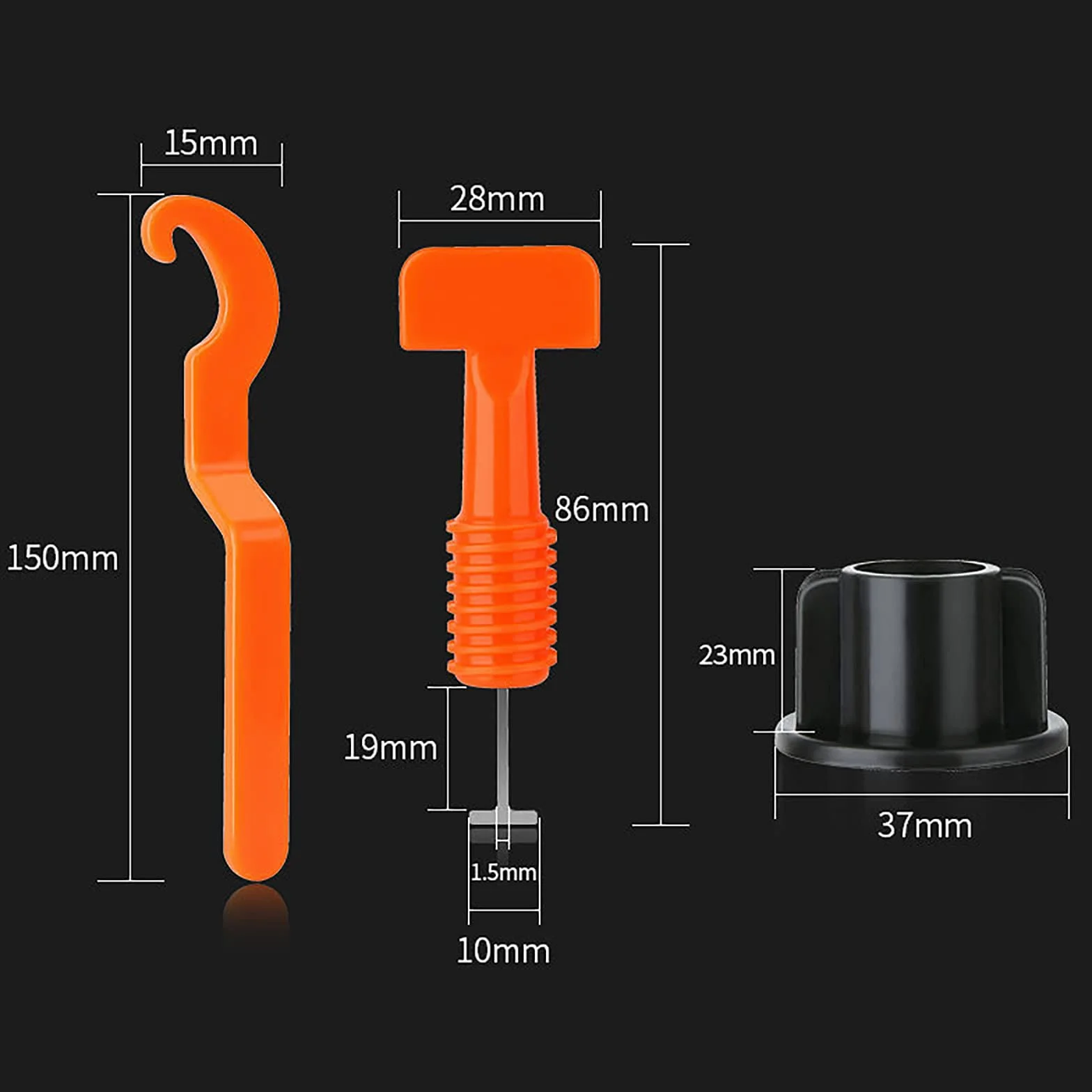 Distanziatori per Piastrelle 1,5 mm 50 Pcs Aghi in Acciaio 100 Pcs Croce con Chiave Speciale