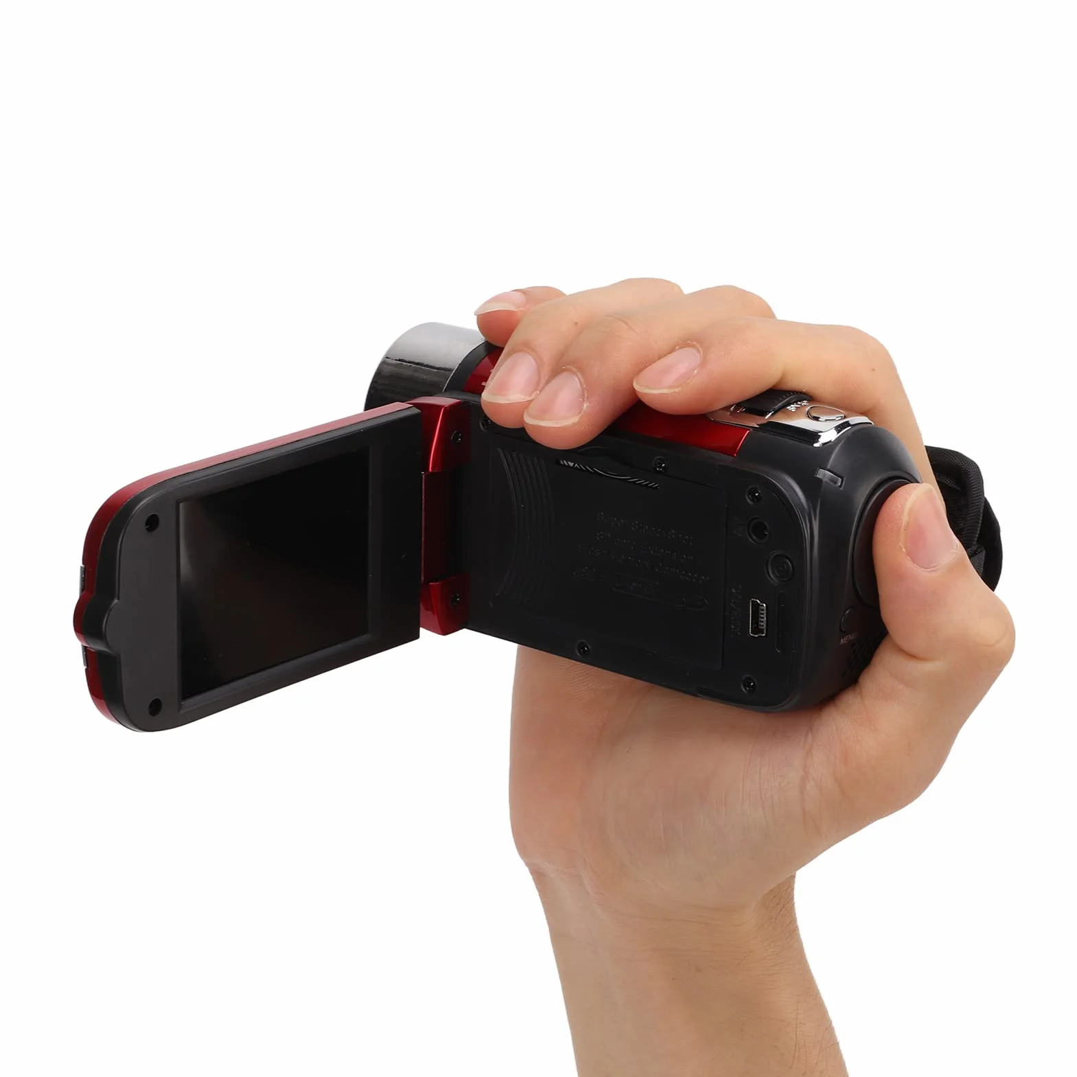 Greensen Videocamera Digitale 4K 48MP, Videoregistratore con Zoom Digitale 16X Videocamera con Schermo Rotante a 270° da 2,7 Pollici per Principianti e Bambini (rosso)