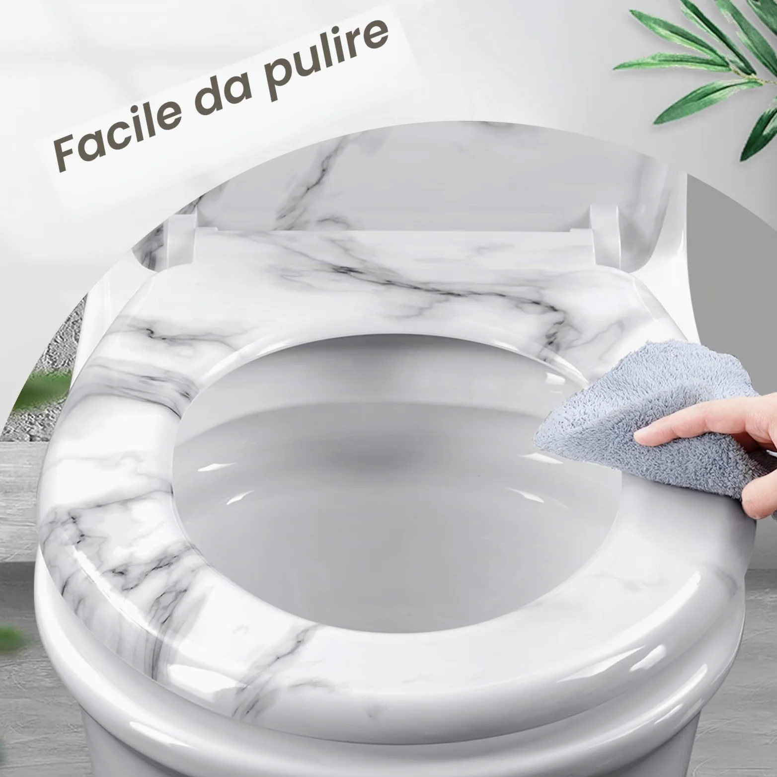 WOLTU Tavoletta WC Ammortizzata, Copriwater Ovale, Asse WC con Cerniere Regolabili con Paracolpi, in Duroplast