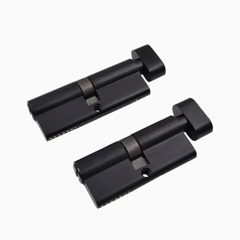 Cilindro, 1 pezzo di serratura a cilindro nera in ottone for bagno e toilette, a sicurezza, maniglia in personalizzata senza chiave(80mm)