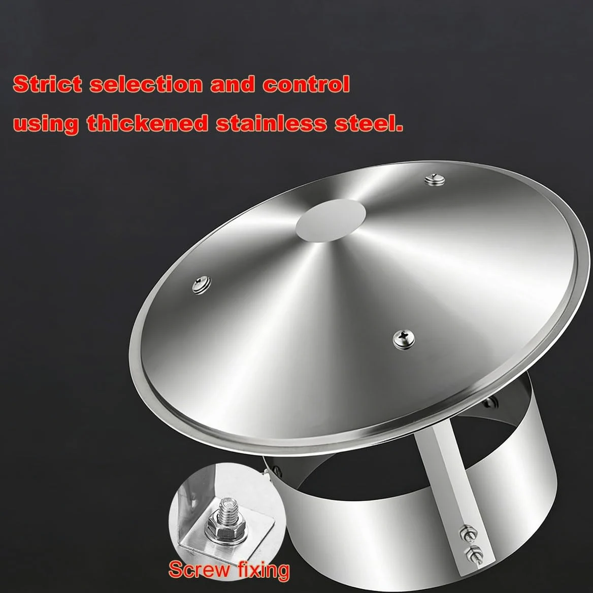 Copertura antipioggia per canna fumaria in acciaio inox 201 4,9 5,1 5,5 5,9 16 cm (13 cm)