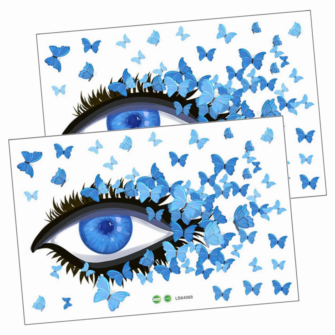 SHINEOFI 3 Set Adesivi Murali Adesivo Per Camera Autoadesivo Farfalla Decorazioni Arredamento Casa Adesivo Da Parete Per La Casa Decalcomania Della Parete Del Soggiorno Pvc Blu 2 Pezzi*3