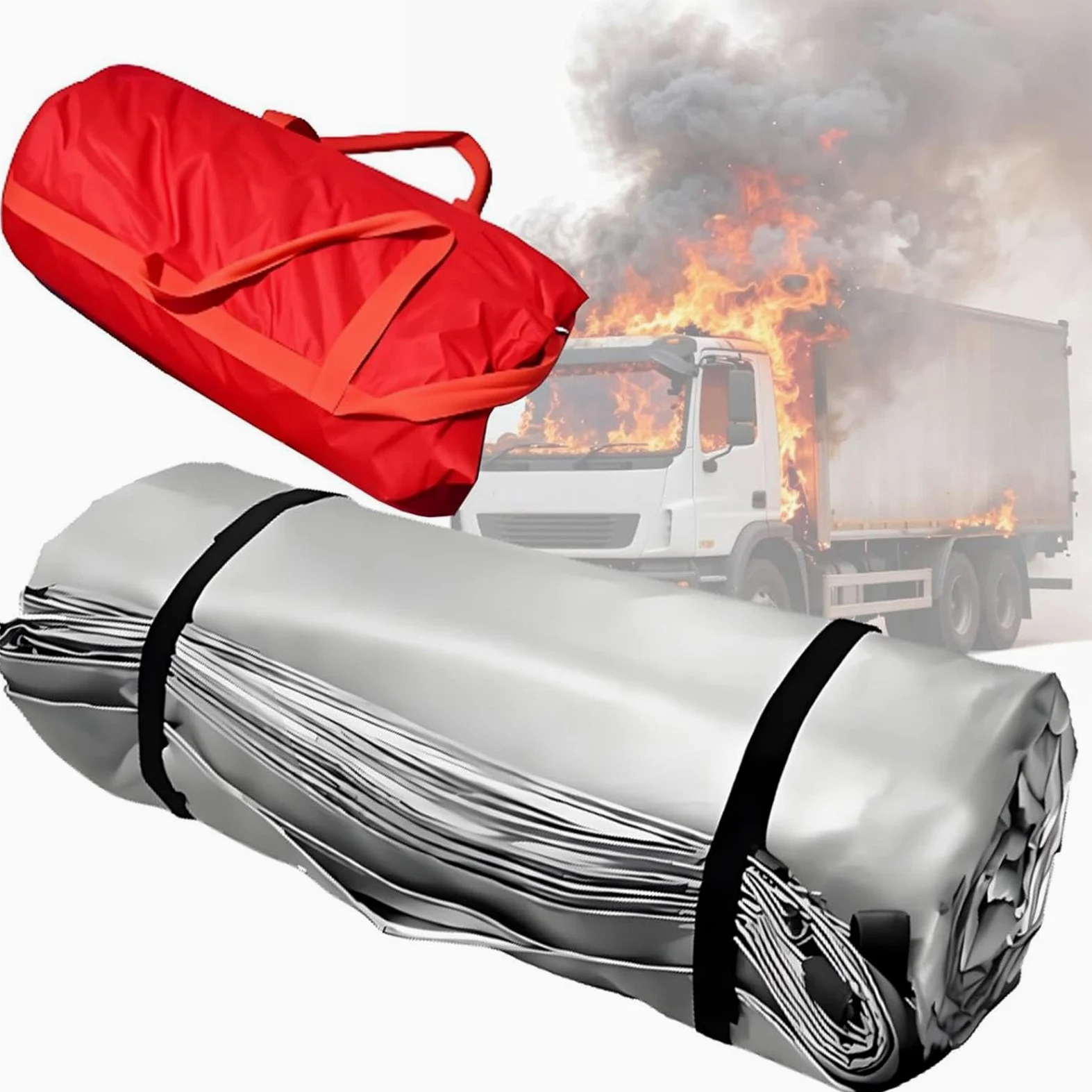 Coperta Di Sicurezza Coperta Ignifuga Riutilizzabile Multifunzione come | Coperta Protettiva Antifiamma Per Auto E Casa, Per Fumatore, Esterno, Emergenza, E Cucina