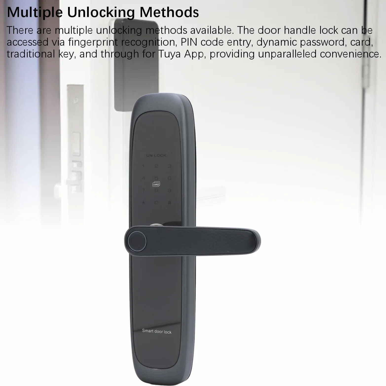 Tastiera con Impronta Digitale Maniglia per Porta Serratura Smart Keyless Entry per Sicurezza Avanzata Domestica Lega di Alluminio 1 unità (6068)
