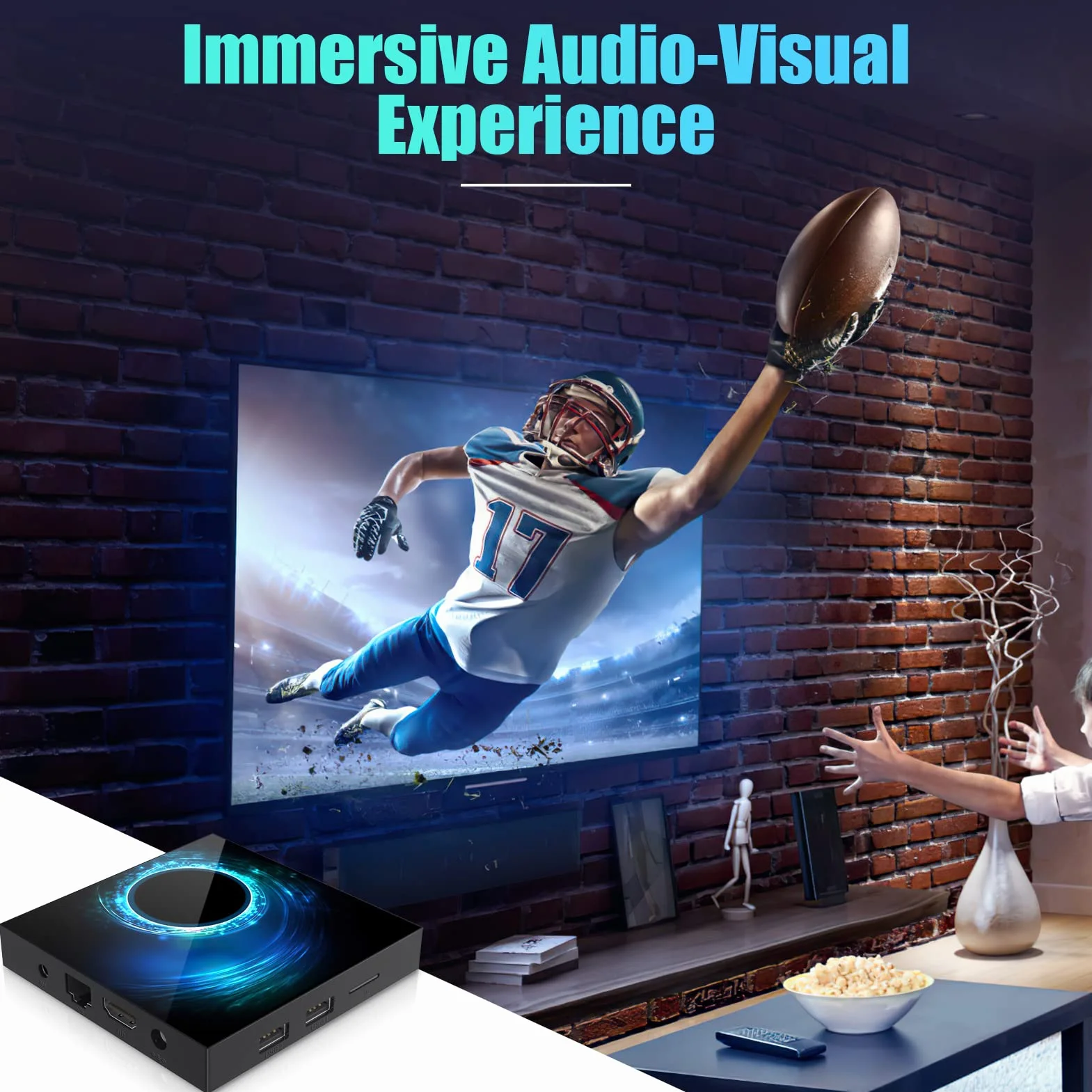 Android 10.0 TV Box 4GB RAM 64GB ROM Allwinner H616 Quadcore Mali-G31 MP2 GPU Supporto 2.4 / 5.0GHz dual-band Wifi BT5.0 3D 6K Ultra HD H.265 10/100 Ethernet HDMI2.0 Smart TV BOX