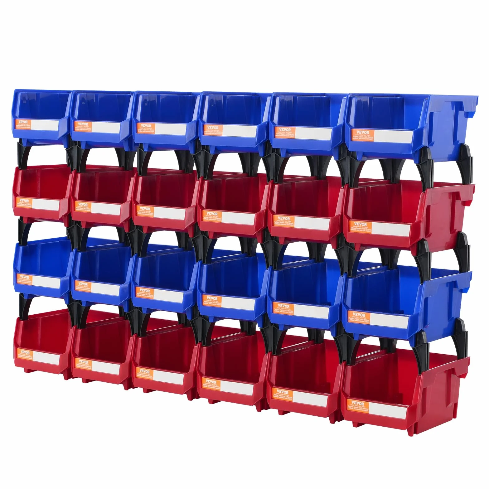 VEVOR 24 Pezzi Scatole Impilabili in Plastica 137x105x78mm Portaoggetti da Muro Officina Garage