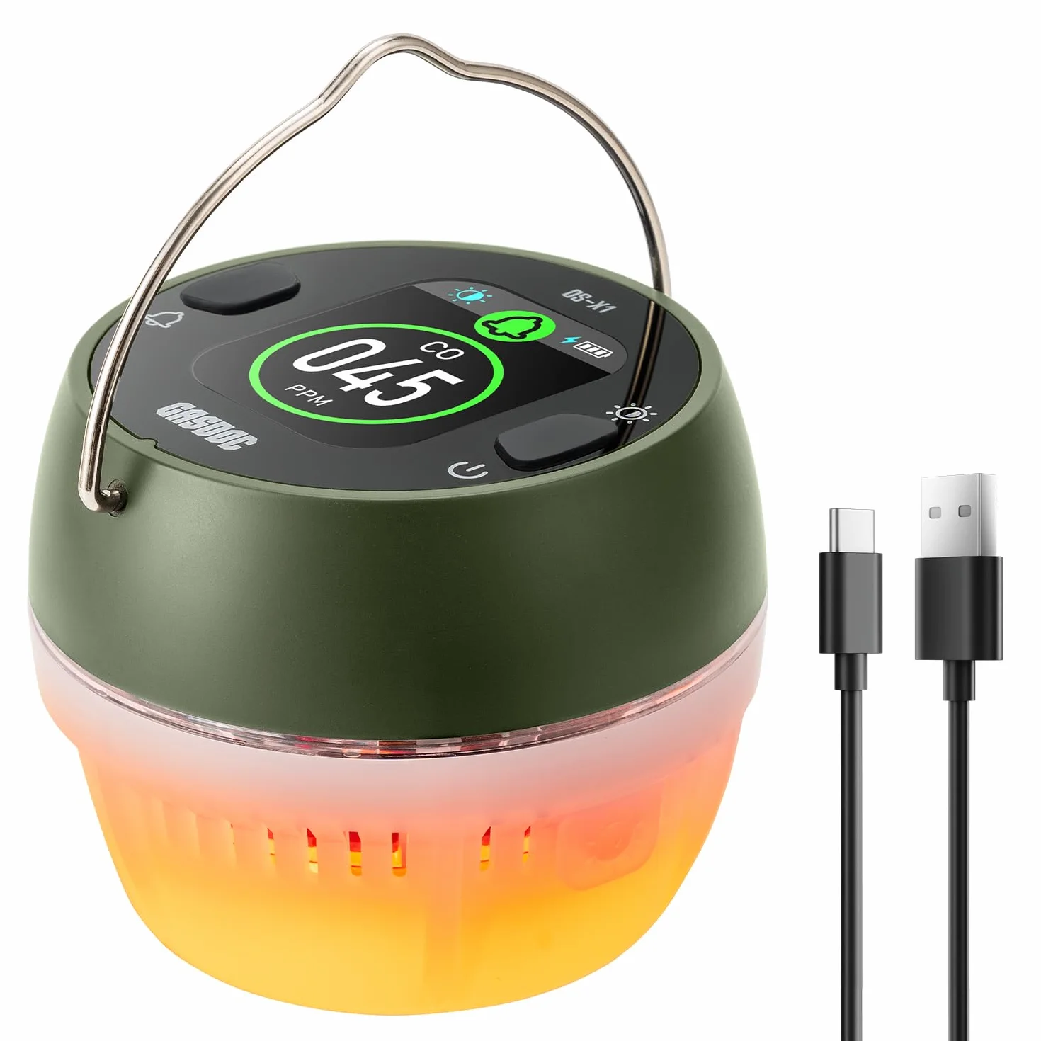 GasDoc DS-X1 Rilevatore Portatile di Monossido di Carbonio con Luce Ambientale, Rilevatore CO con Magnetico e Gancio, Monitor CO da Viaggio con Allarme Sonoro e Visivo per Campeggio, Camper e Auto