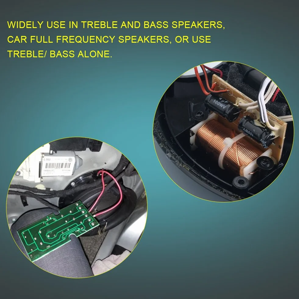 Zerone 2Pcs Divisore per Frequenza Altoparlanti 2 Vie Treble/Bass 2 Unità 2 Unità Hi-Fi Crossover Filtro Distributore di Frequenza Modulo FAI DA TE