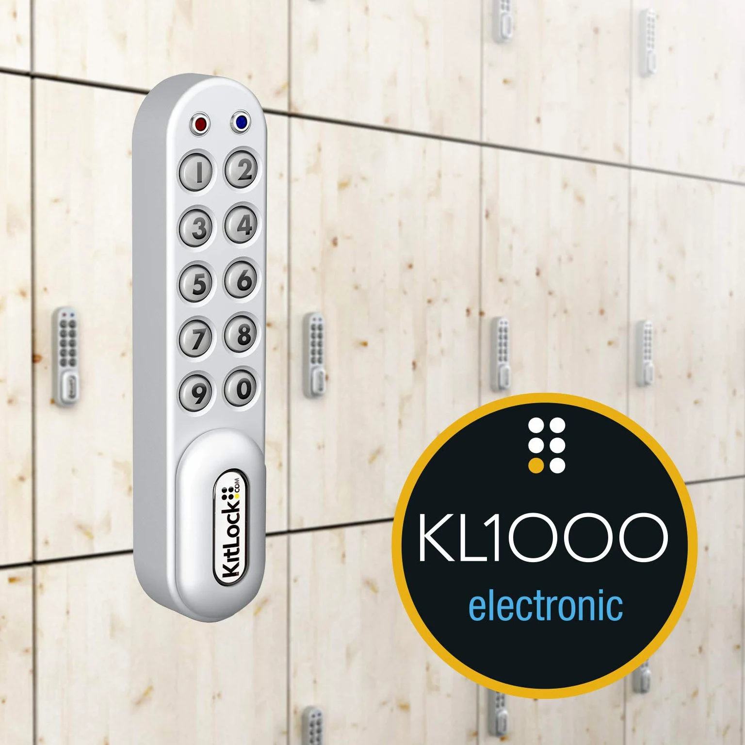 KitLock Serratura elettronica KL1000 | per armadietti e mobili | senza chiave con serratura a combinazione | verticale | argento