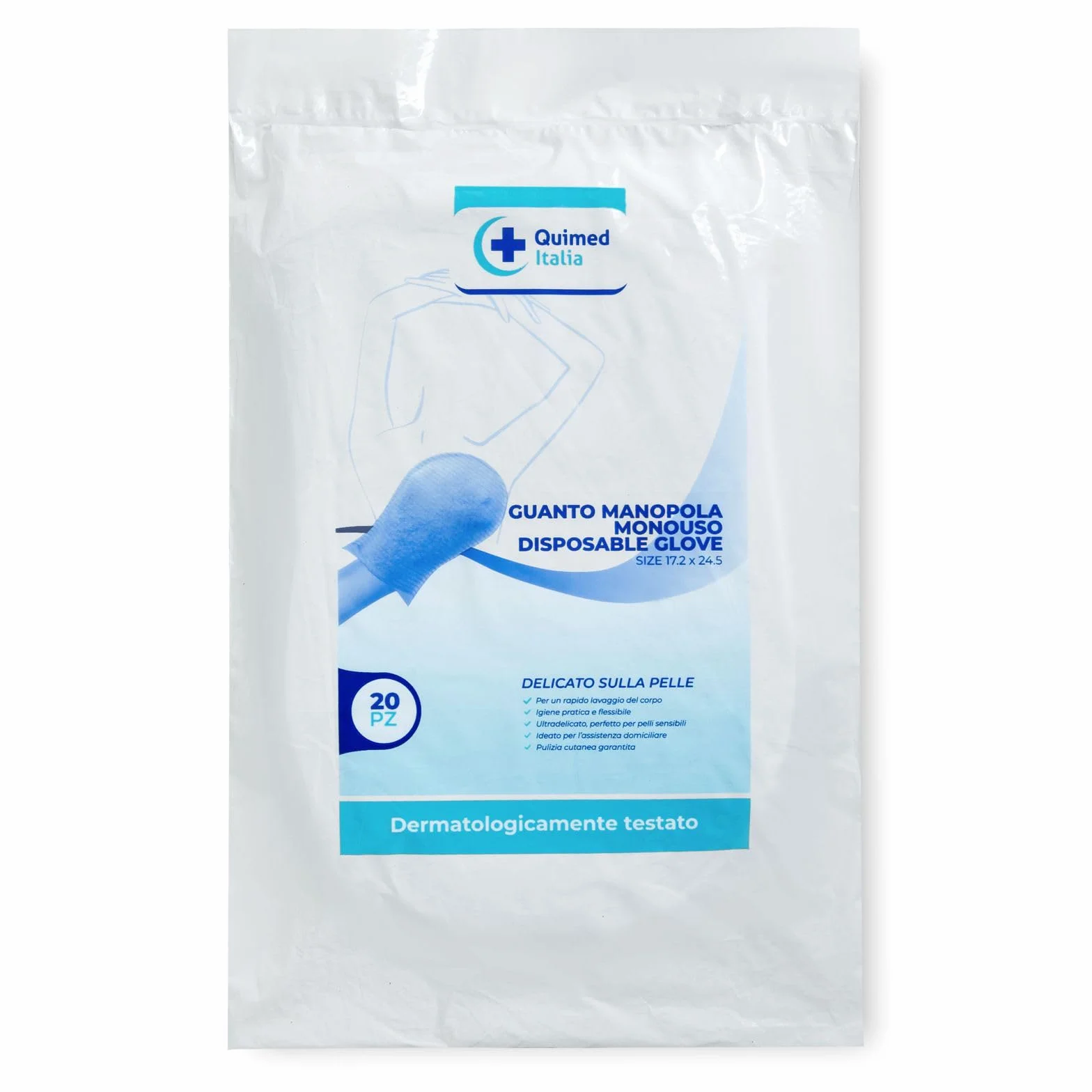 Manopole Monouso in TNT Senza Sapone – Guanti Igiene Corpo Professionali, 60 Pezzi