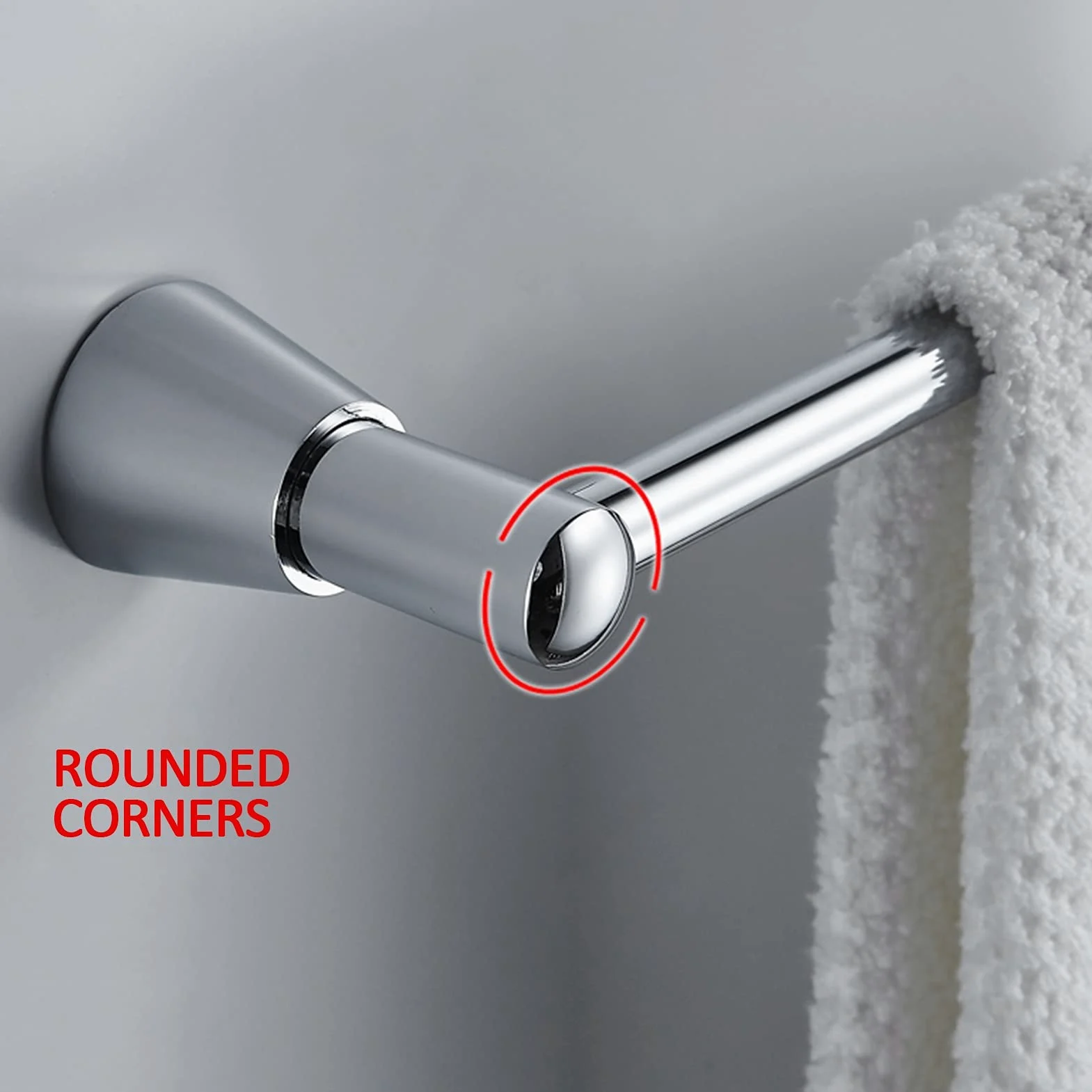 Creativo Portasalviette Rotondo Portasalviette Singolo Appendiabiti A Parete per Hardware Bagno E Cucina, Finitura Argento Lucido Cromo Rame-30Cm-60Cm/55Cm
