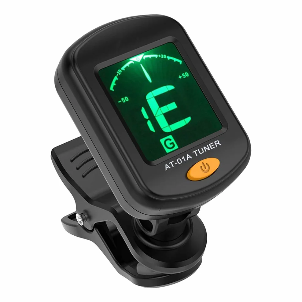Sintonizzatore Digitale per Chitarra, sintonizzatore a Clip Girevole Display LCD per Chitarra Acustica cromatica Basso Accessori per Chitarra Ukulele