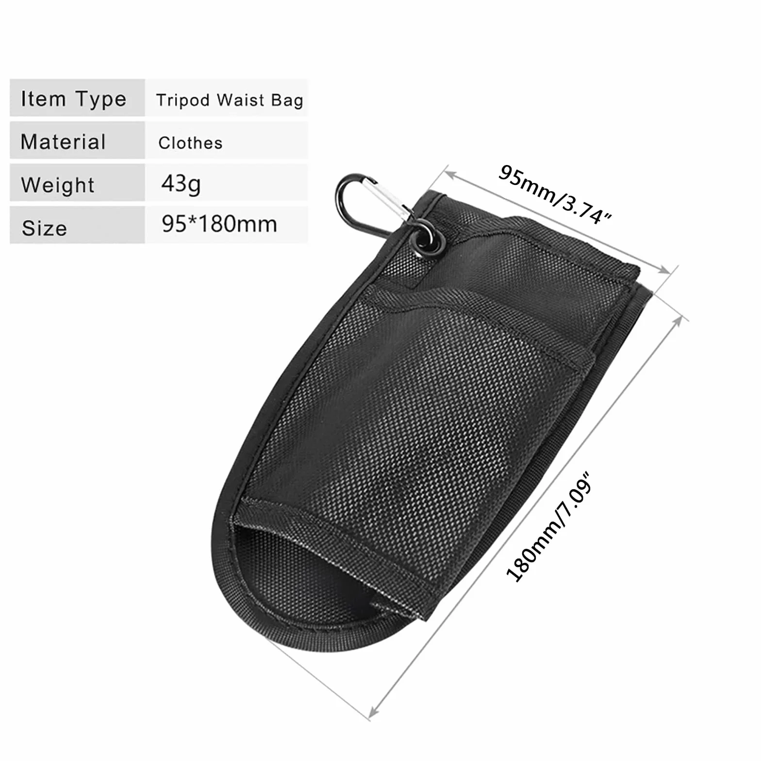 Marsupio portatile monopiede treppiede per fotocamera tascabile per DSLR supporto marsupio impermeabile monopiede cintura, Nero