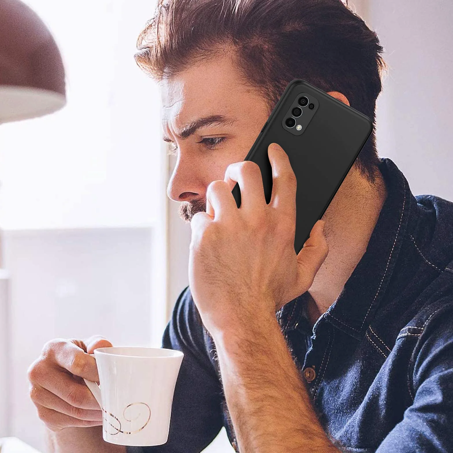 iVoler Cover in Silicone per Oppo Find X3 Lite con Protezione Della Fotocamera, Ultra Sottile Custodia in TPU Morbida Anti-Graffio Antiurto Protettiva Case, Nero