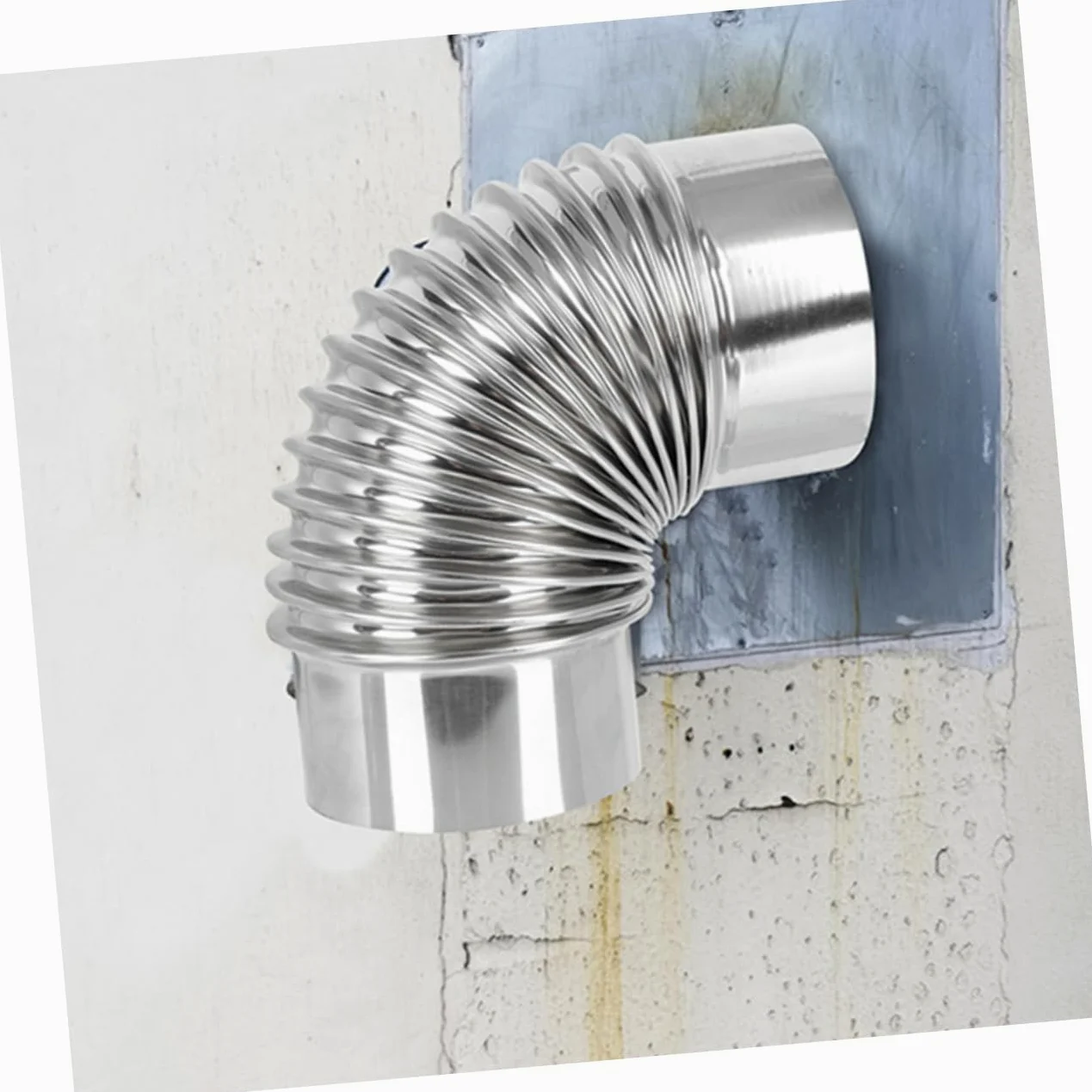 Hemobllo 5pezzi Elbow Chimney Flue Acciaio Inossidabile Gradi Tubo Flessibile Per Scarico Fumi Adatto Per Cucina e Bagno Resistente Alle Alte Temperature
