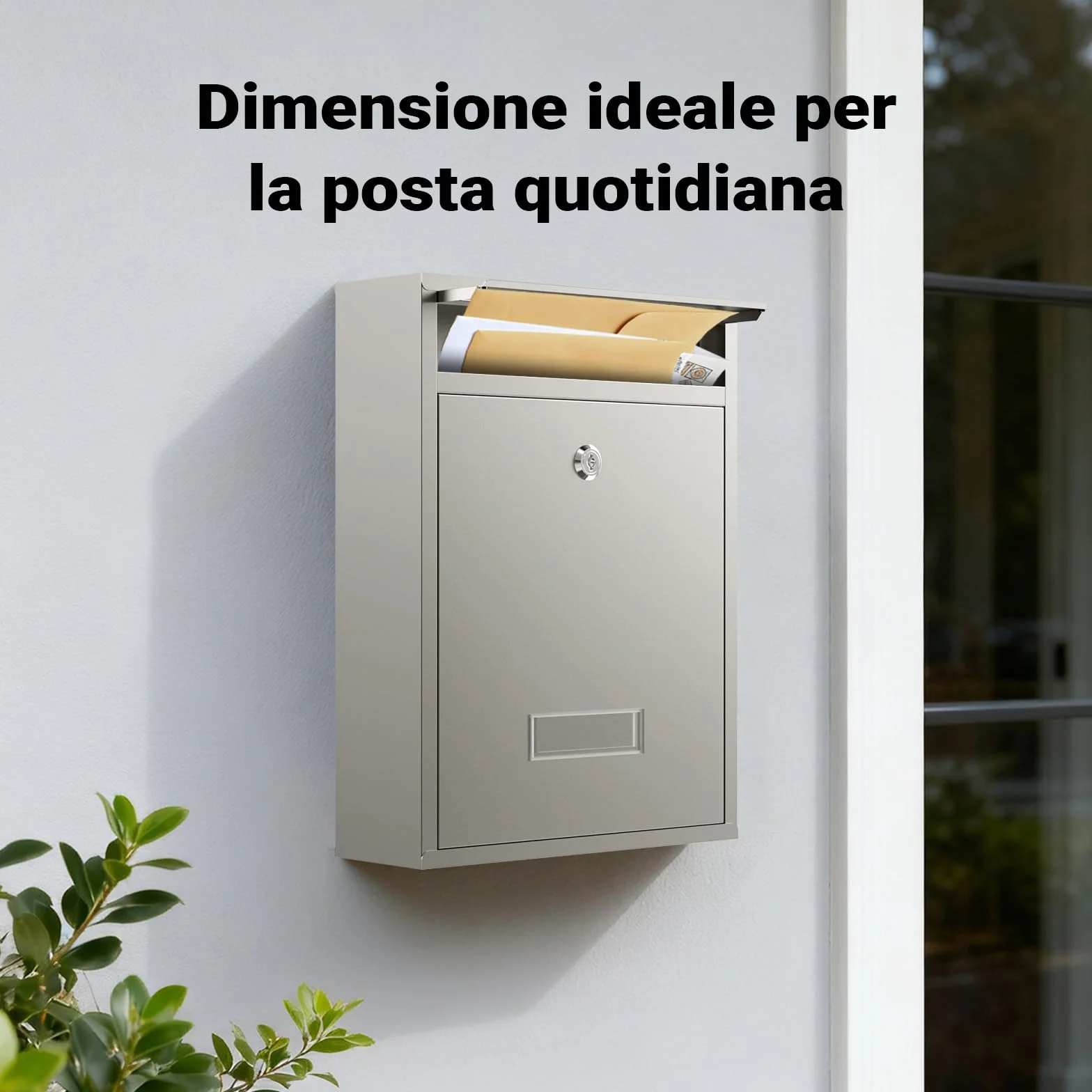 Wiltec Cassetta postale singola V10 acciaio inox con vetrino portanome