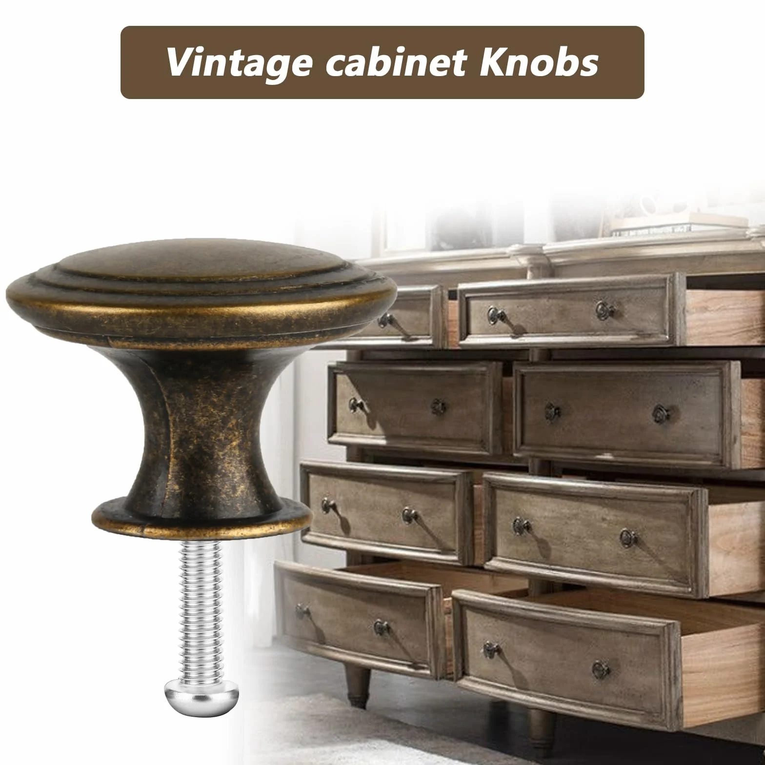 Pomelli per Mobili Vintage 30 mm Bronzo Rotonde 6 Pz