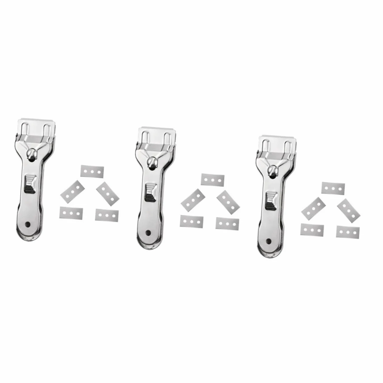 3sets Raschietto per Pulizia per Piano Cottura Vetroceramica e Induzione con Lame Inossidabile AntiGraffio e Facile da Usare