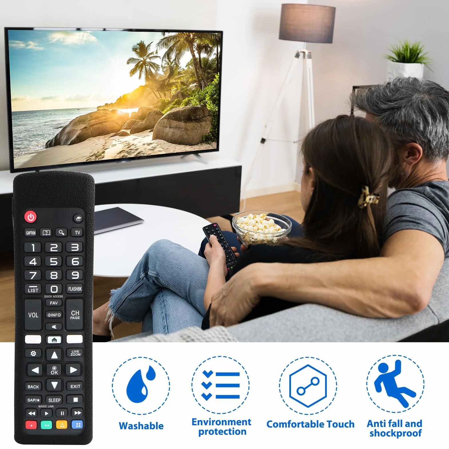 custodia telecomando in Silicone compatibile con LG Smart TV, copertura protettiva per LG 2022/2023/2024 Magic Remote Control, Robusto (AKB)