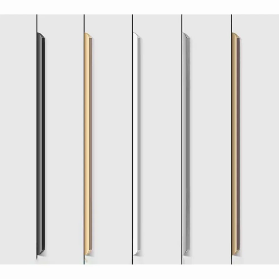 2 maniglie per mobili nascoste, maniglie curve, moderne, maniglie invisibili, per armadi da cucina, armadio, guardaroba, maniglie da cucina, oro, 40 cm