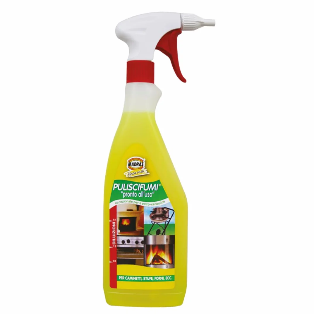 PULISCIFUMI 750ML MADRAS PULITORE DI FULIGGINE PER VETRI DI STUFE CAMINI FORNI