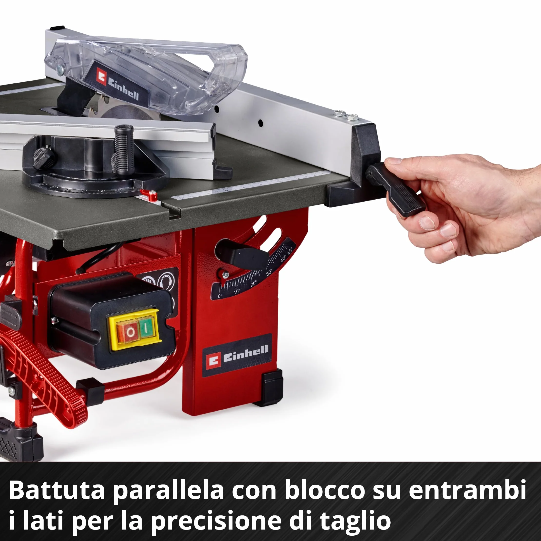 Sega circolare da banco Einhell TC-TS 8 I (800 Watt, altezza di taglio 45 mm, lama Ø 200 mm, guida angolare, battuta parallela, attacco di aspirazione, incl. lama HW/TCT)