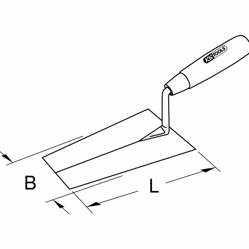 KS Tools Cazzuola per Stuccatura 180 mm a Punta Squadrata Impugnatura in Legno