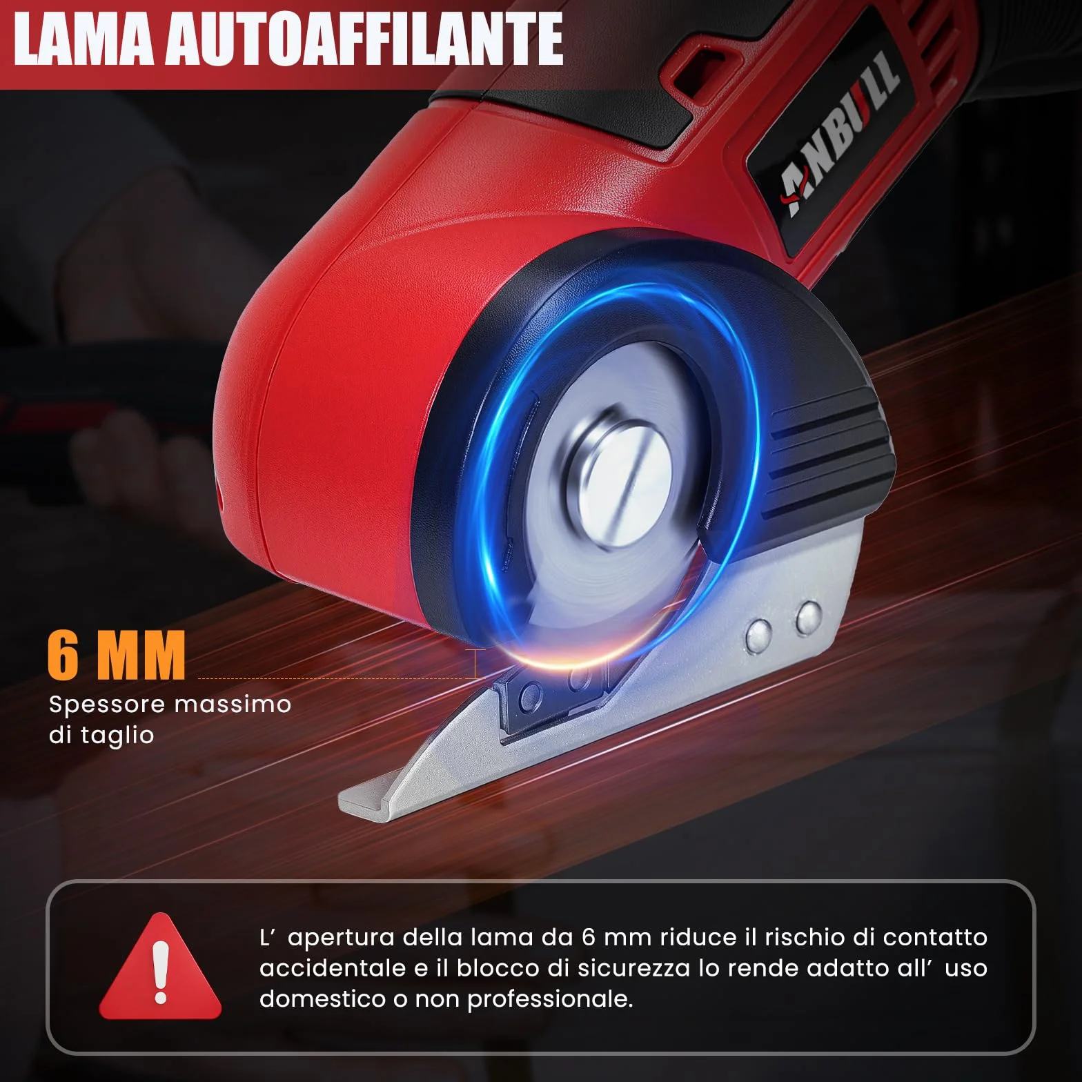 Anbull Forbici Elettriche Senza Fili 4V, Taglierina Elettrica Ricaricabile USB per Cartone Tessuti Pelle