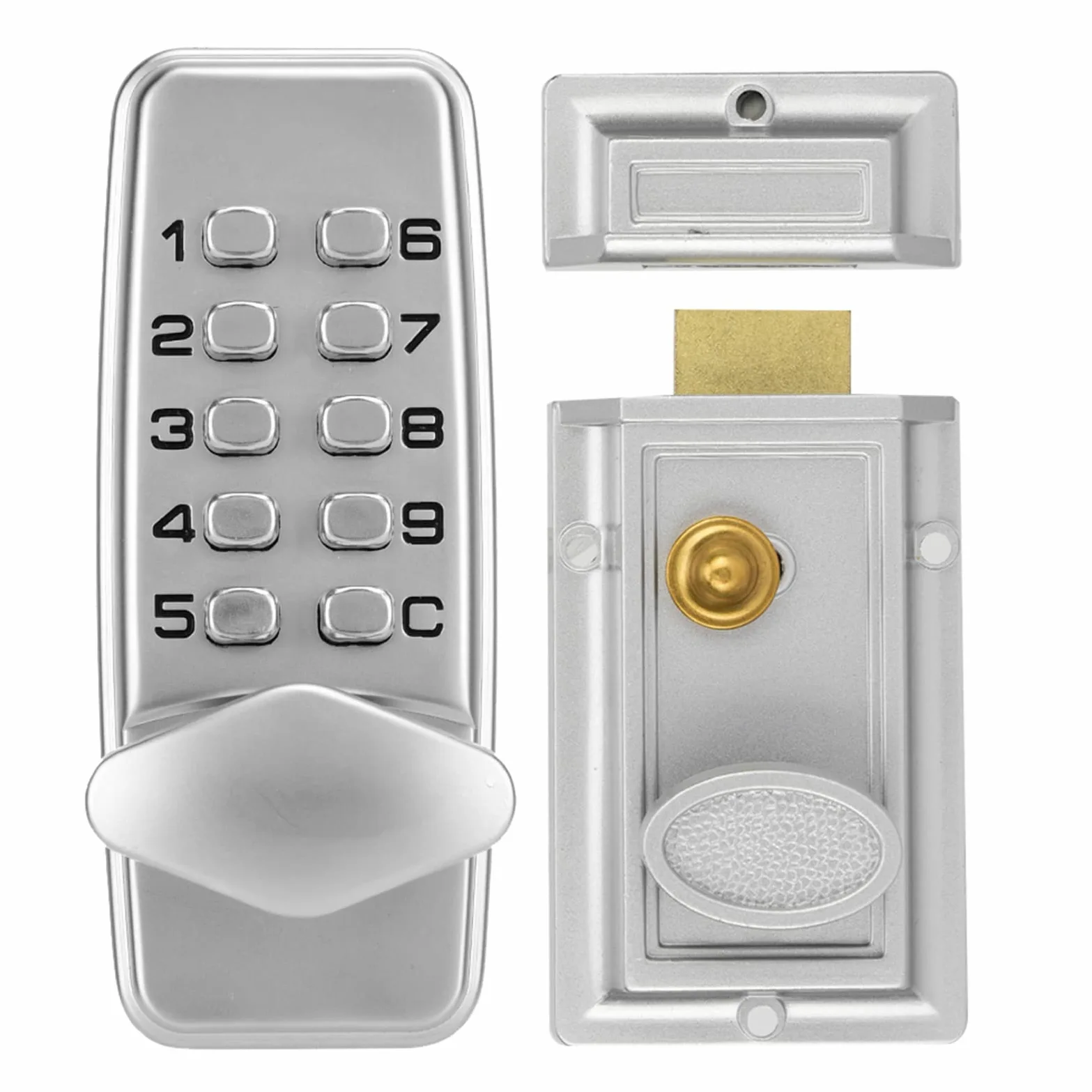 Mini Serratura con Codice Meccanico a 2-4 Cifre Serratura Codificata di Sicurezza per Porta Impermeabile per Uso Interno Ed Esterno - Finitura Cromata Resistente