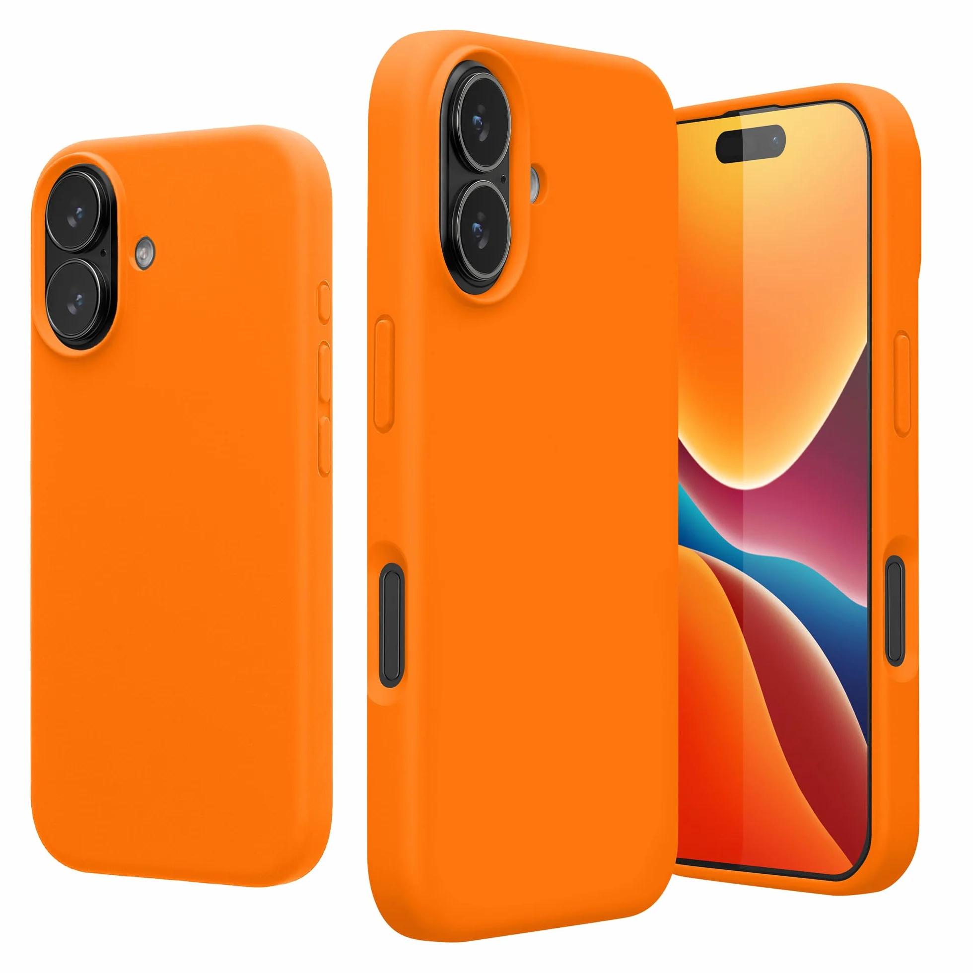 kwmobile Cover per iPhone 17 Custodia - Back Case per Smartphone in Silicone TPU - Protezione Gommata - arancia fruttata