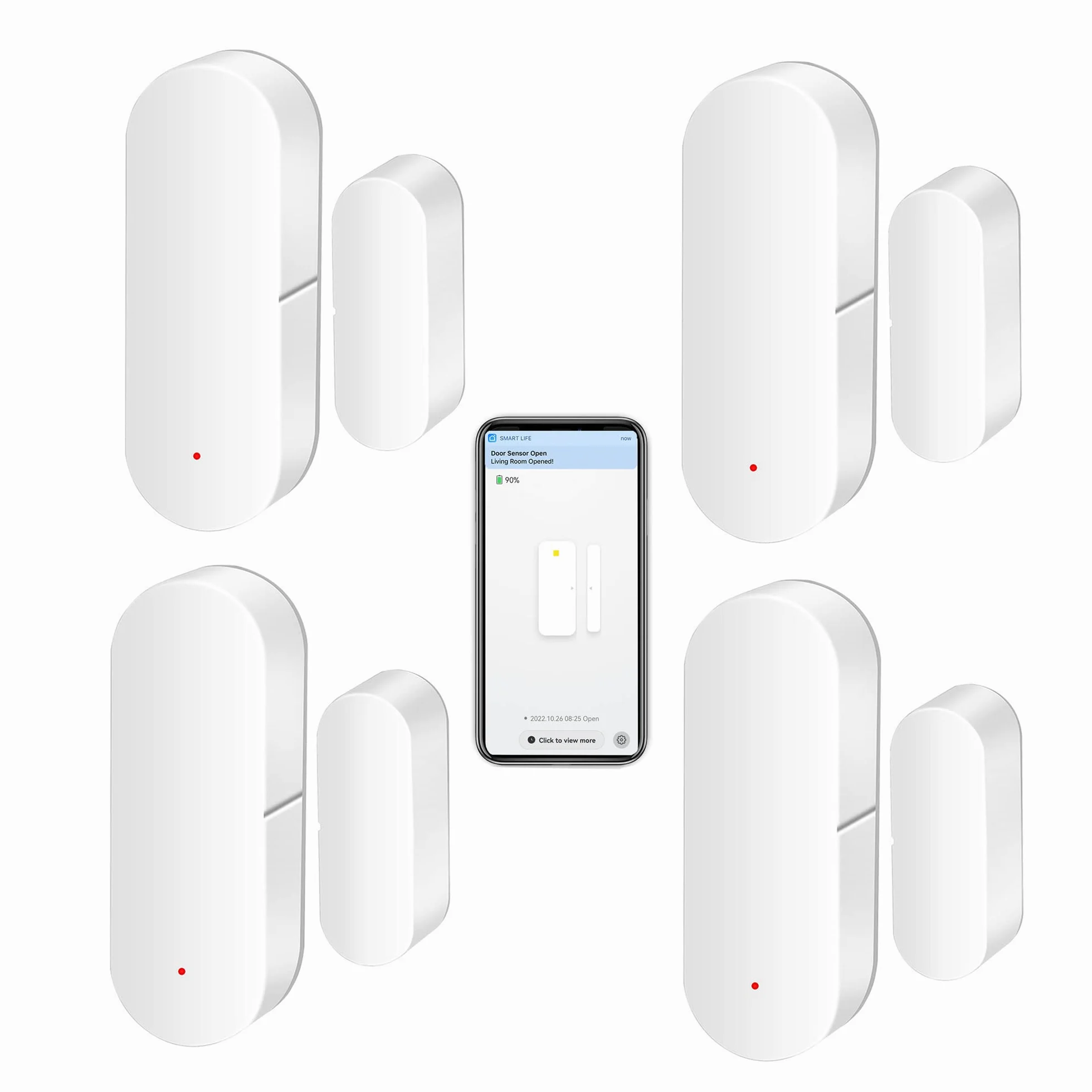 Sensore WiFi per porte e finestre: rilevatori intelligenti, notifiche app, sicurezza domestica compatibile con Alexa e Google