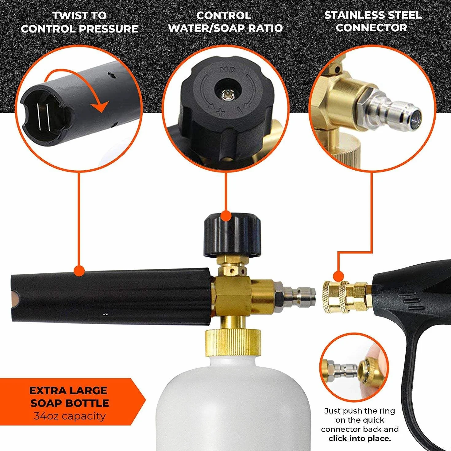 Pistola in schiuma ad alta pressione Foam Lance with 5 Nozzles for Car Cleaning