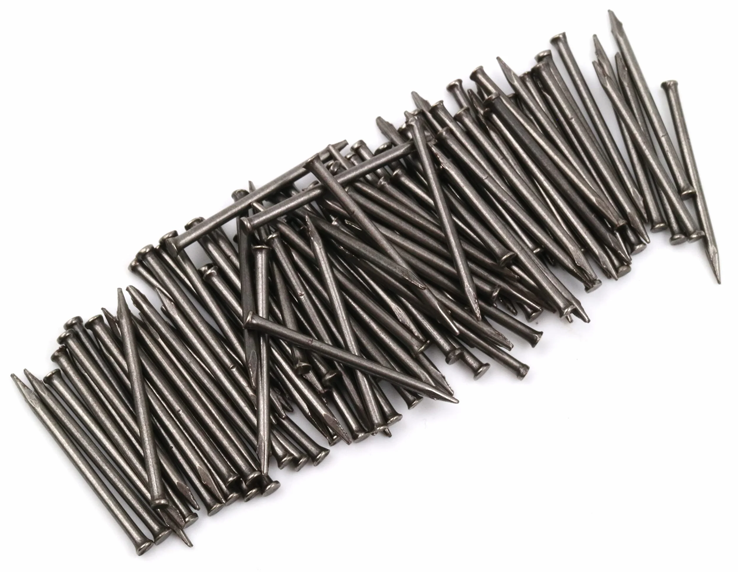 100 x perni in acciaio per battiscopa 1,5 x 30 mm testa piatta