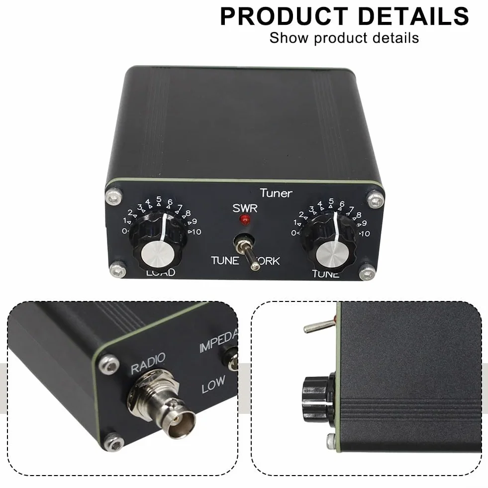 Per Z-Match Sintonizzatore Antenna Manuale Per Radio HAM 3-28MHz, QRP 5W Sintonizzatore Compatto Con Connettore BNC & UHF Cavi 40-10M Ladder Line Compatibilità