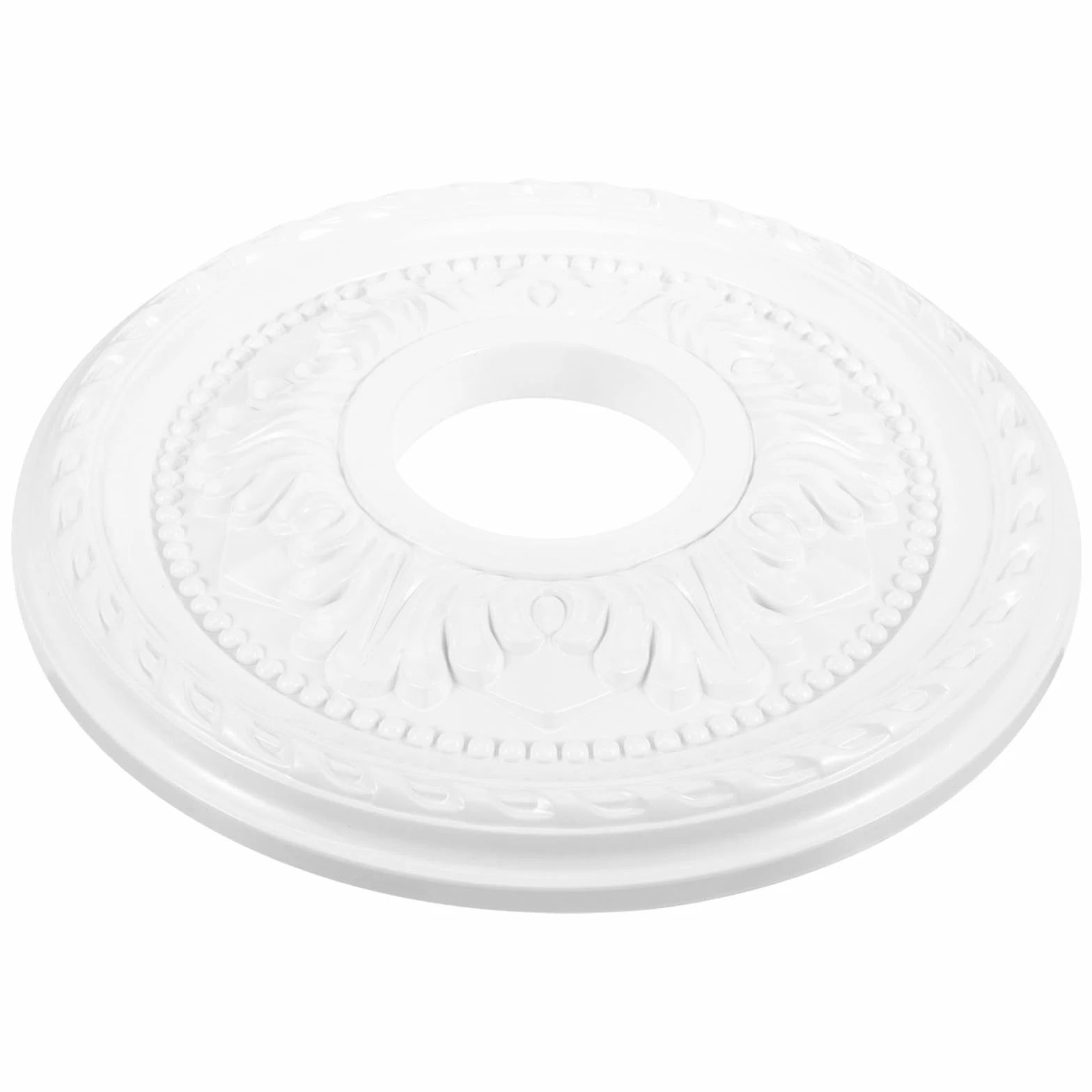 Medaglione per Plafoniera Rotondo in Pvc e Pu Bianco, Medaglione Tradizionale da Soffitto Decorativo per Lampadari, Facile Installazione, per Soggiorno, Camera da Letto e Sala