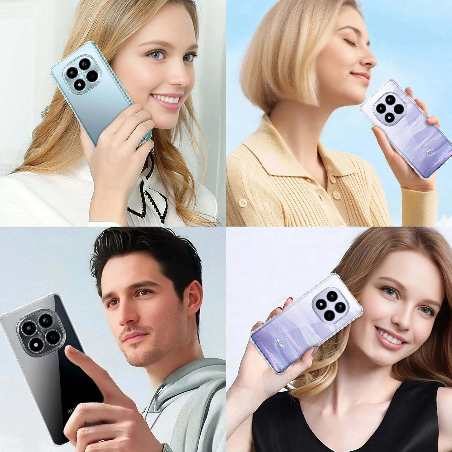 Yohii Cover per Xiaomi Redmi Note 15 4G / 5G / Poco M8 5G, [Protezione Fotocamera] Custodia Antiurto Chiaro, TPU Morbido Silicone Antigraffio Anti Ingiallimento Case, Trasparente