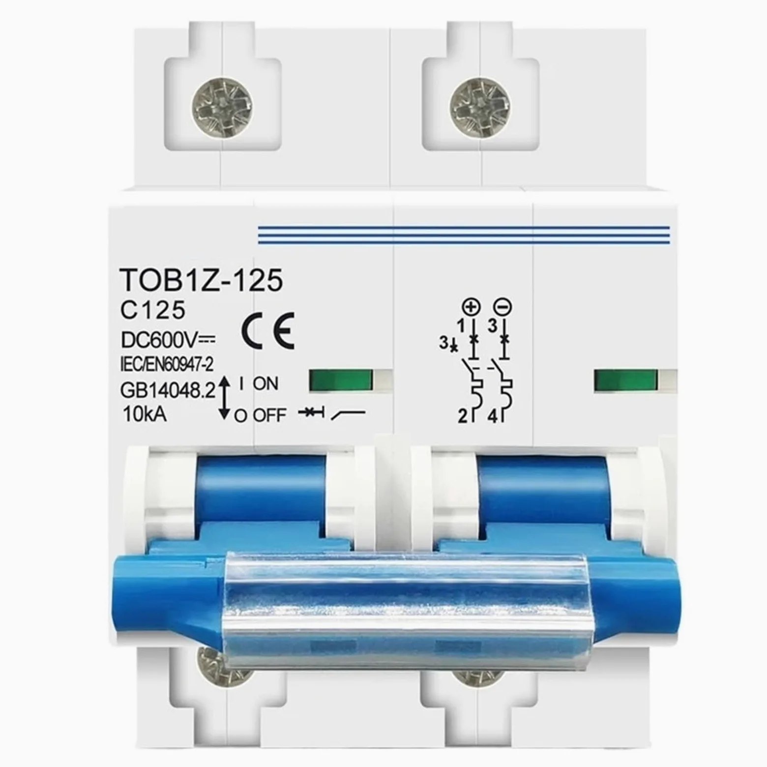 Interruttore automatico 2P 80A 100A 125A DC MCB 600V for interruttore principale batteria curva C del sistema fotovoltaico