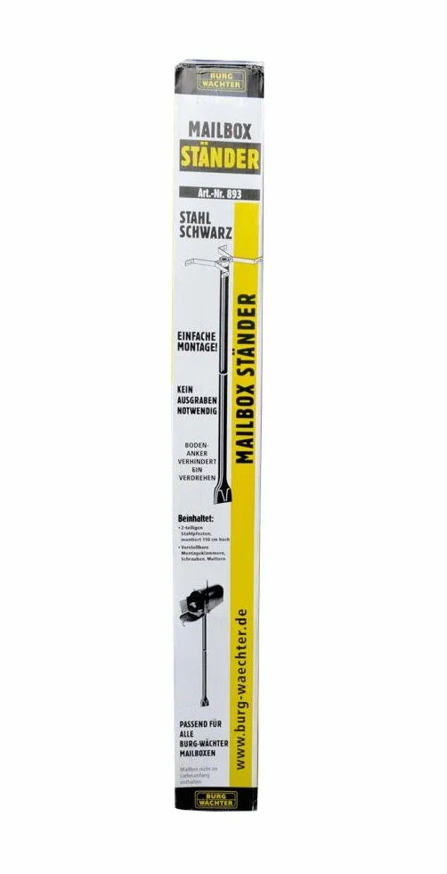 BURG-WÄCHTER Supporto per cassetta postale 893 S 150 cm Nero Materiale di fissaggio incl.