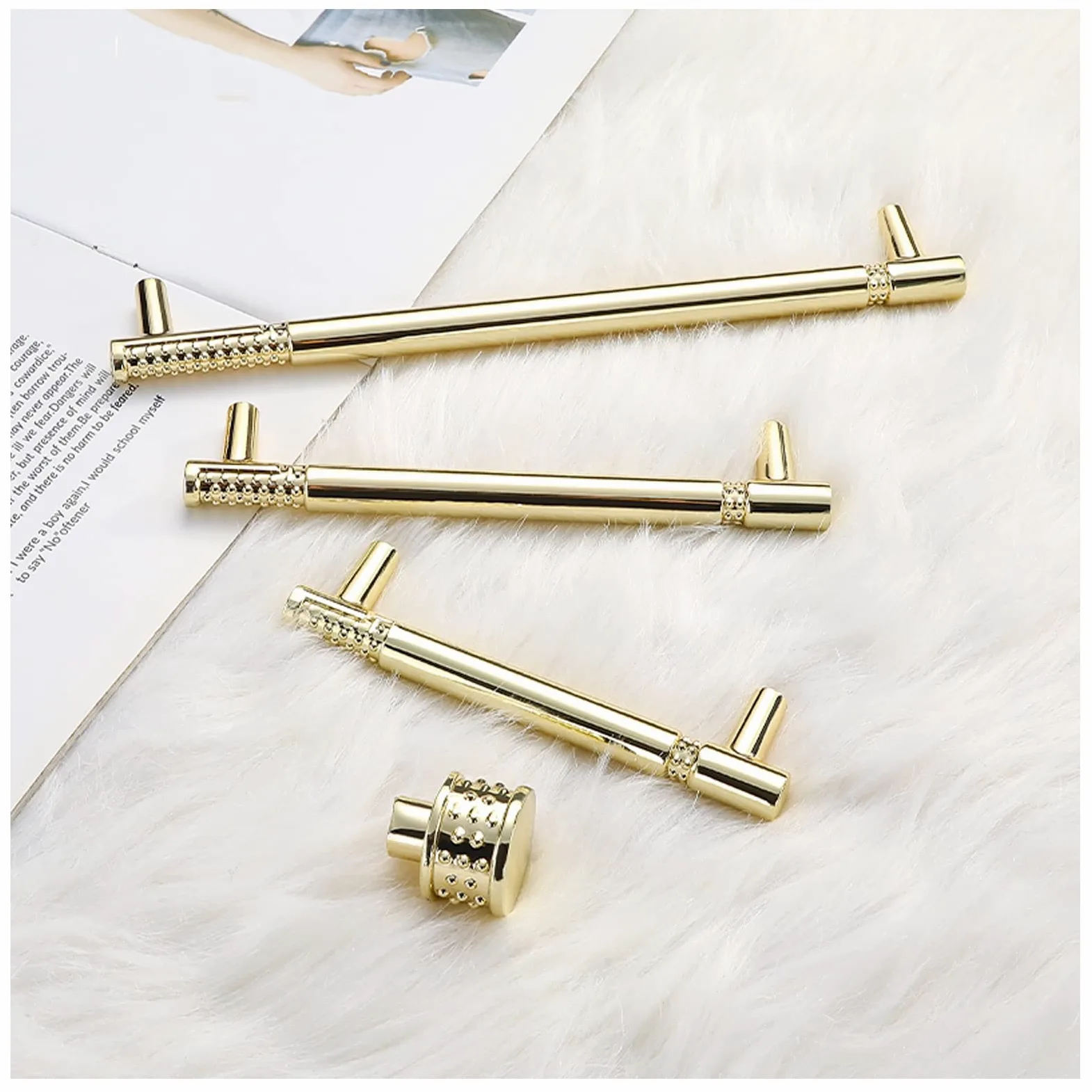 6 Pezzi Maniglie per Mobili da Cucina 96mm, Oro Maniglia per Cassetti Dorate Tiretti Cassetto Moderni in Lega di Zinco Maniglie Armadio Porte per Camera da Letto Guardaroba Comò