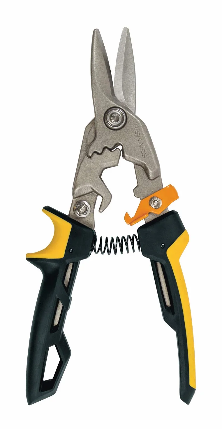 Fiskars PowerGear Nożyce do blachy, 25.2 cm, Czarno-Pomarańczowe