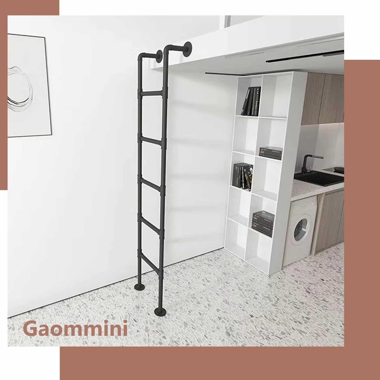 Scala di Emergenza in Ferro battuto per soppalco, da Parete, per seminterrato, Finestra, Scala antincendio, Letto a Castello per Camper, 114 Pollici