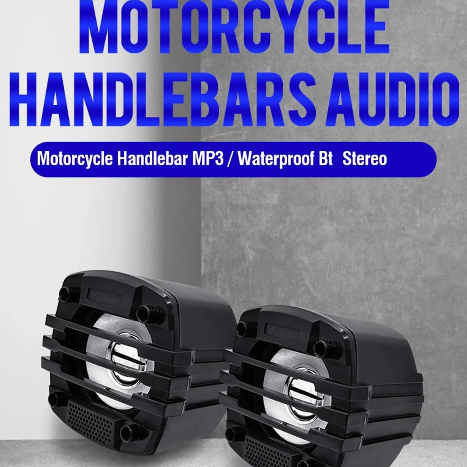 Radio per moto, altoparlante da manubrio, altoparlante audio per montaggio al manubrio, impianto stereo Hi-Fi, di amplificazione audio resistente alle intemperie, per uomo e donna